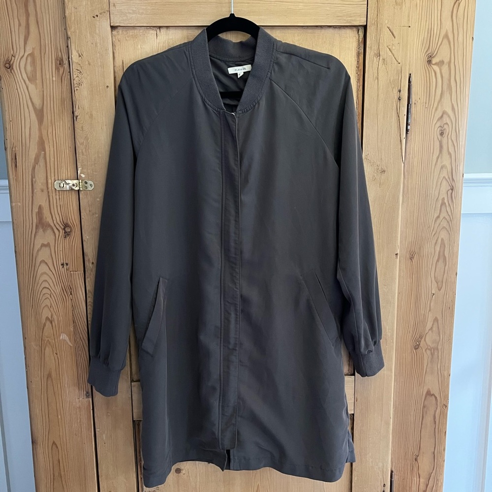 Pleione zip front lightweight jacket - olive gray